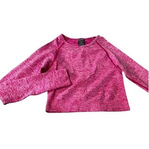 Victoria's Secret PINK Active Girly Long Sleeve Workout Crop Top Thumb Holes